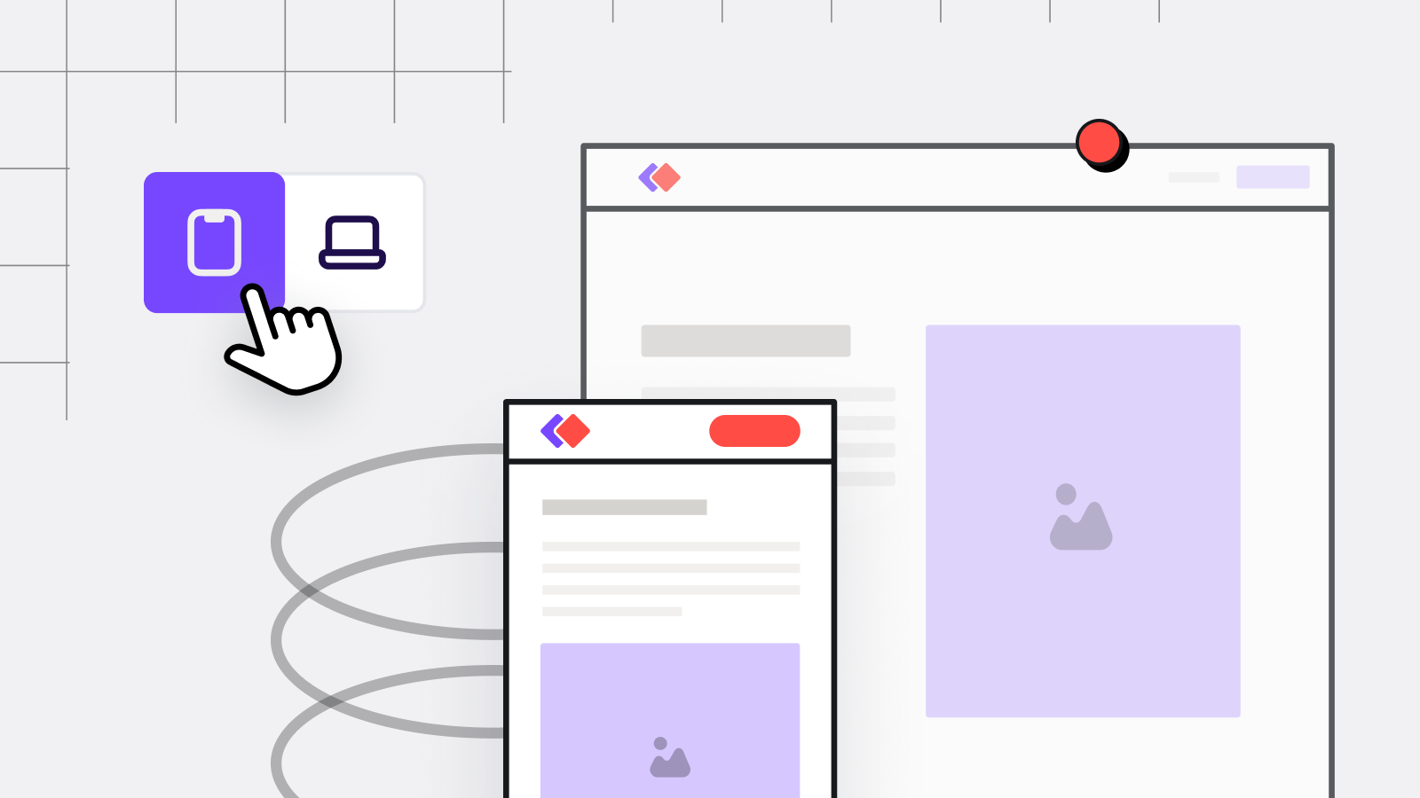 Mobile Design Mode in RGE Studio showing responsive email editing for desktop and mobile views